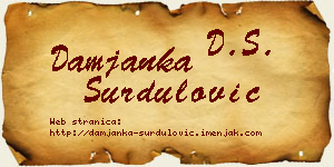 Damjanka Surdulović vizit kartica